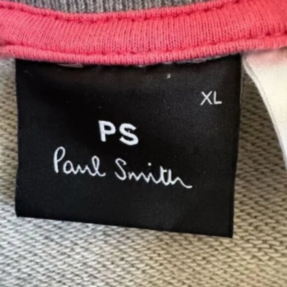 PS PAUL SMITH Sweatshirt Mens XL Grey Zebra Logo Pullover Sweater Preppy - Picture 5 of 7